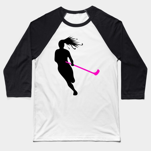 floorball player Baseball T-Shirt by Johnny_Sk3tch